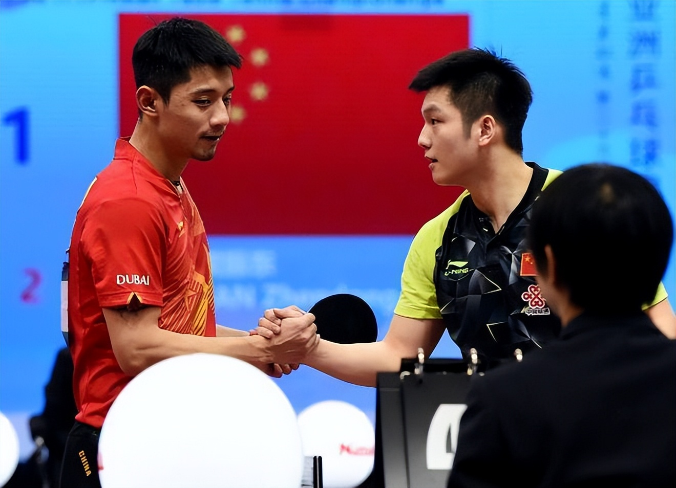 中国队轻取奥地利队，张继科状态火热